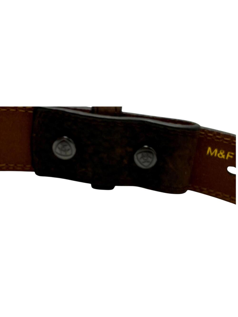 Ariat Genuine Leather Western Belt Size 22 Rugged Brown - Picture 4 of 6